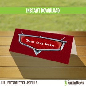 Cars Birthday Tent Cards / Place Cards